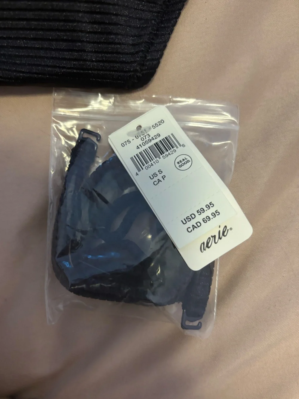 aerie Black Ribbed One-Piece Swimsuit